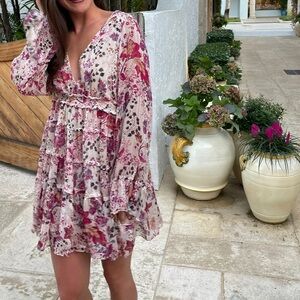 Free People Floral V-Neck Dress. So girly & beautiful!